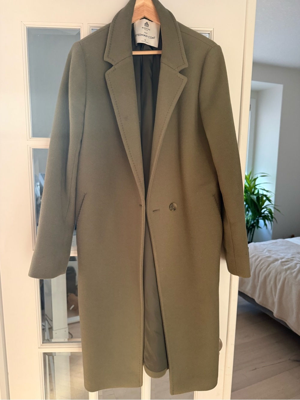 Babaton The Stedman Coat Virgin Wool Coat in Green Size Medium Like New